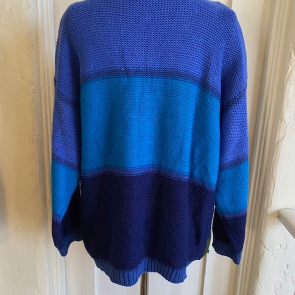 Vintage 80s Hand Knit Animal Cardigan Sweater by 20 Ans by Mariea Kim Size Large - Picture 4 of 10